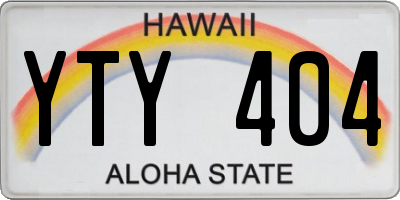 HI license plate YTY404