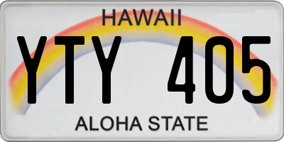 HI license plate YTY405