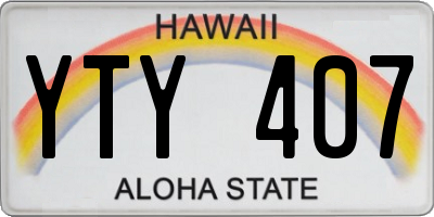 HI license plate YTY407