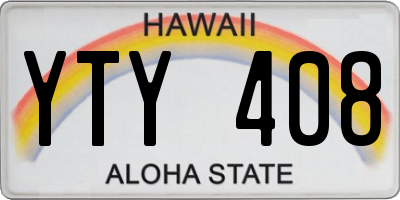 HI license plate YTY408