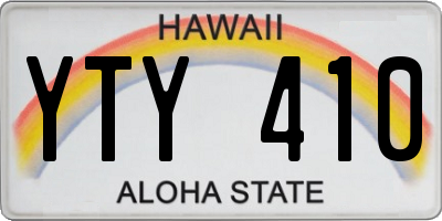 HI license plate YTY410
