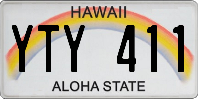 HI license plate YTY411