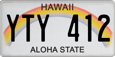 HI license plate YTY412