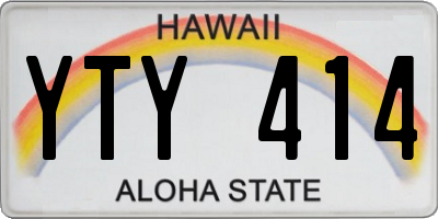 HI license plate YTY414