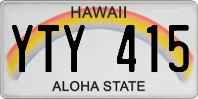 HI license plate YTY415
