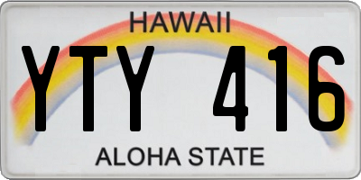 HI license plate YTY416