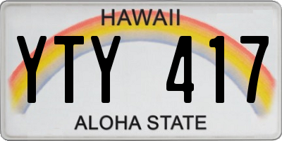 HI license plate YTY417
