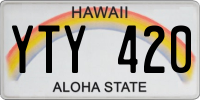 HI license plate YTY420