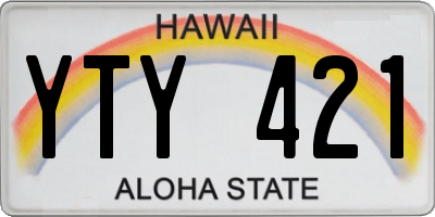 HI license plate YTY421