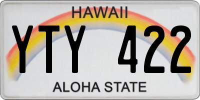 HI license plate YTY422
