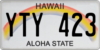HI license plate YTY423