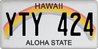 HI license plate YTY424