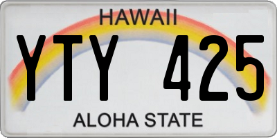 HI license plate YTY425