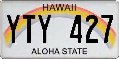 HI license plate YTY427