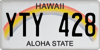 HI license plate YTY428