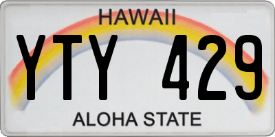 HI license plate YTY429