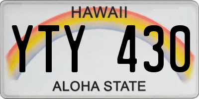 HI license plate YTY430