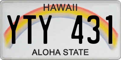 HI license plate YTY431