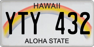 HI license plate YTY432