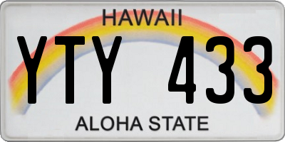 HI license plate YTY433