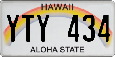 HI license plate YTY434