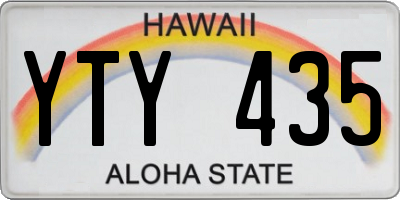 HI license plate YTY435