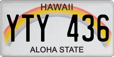 HI license plate YTY436