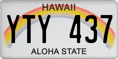 HI license plate YTY437