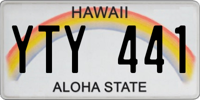 HI license plate YTY441