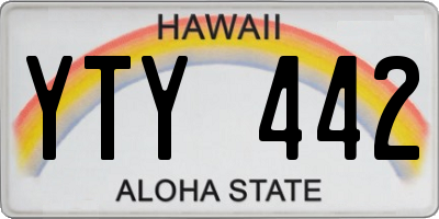 HI license plate YTY442