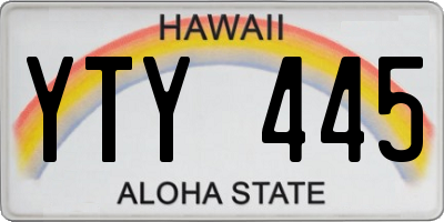 HI license plate YTY445