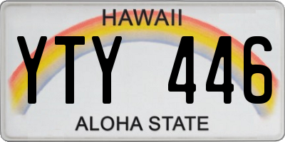 HI license plate YTY446
