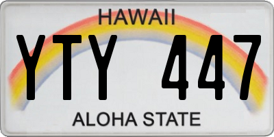 HI license plate YTY447