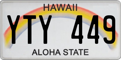 HI license plate YTY449