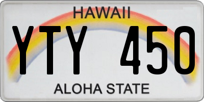 HI license plate YTY450