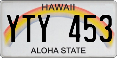 HI license plate YTY453