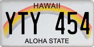 HI license plate YTY454