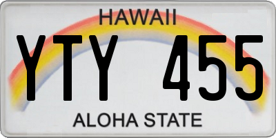 HI license plate YTY455