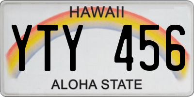 HI license plate YTY456