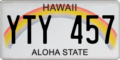 HI license plate YTY457
