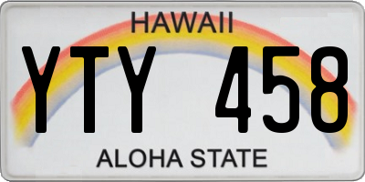 HI license plate YTY458