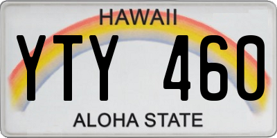 HI license plate YTY460