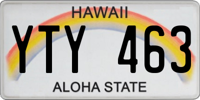HI license plate YTY463