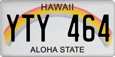 HI license plate YTY464