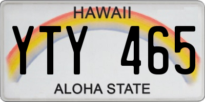 HI license plate YTY465