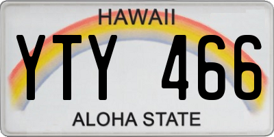 HI license plate YTY466