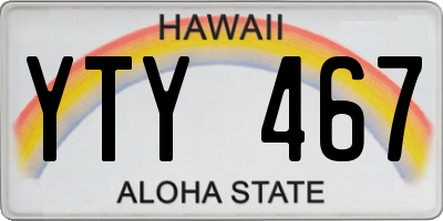 HI license plate YTY467