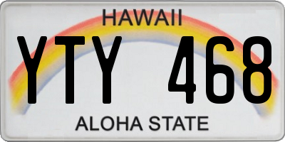 HI license plate YTY468