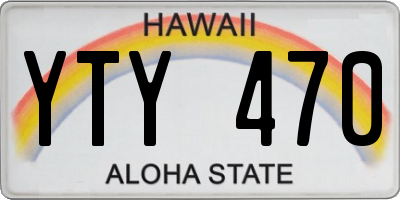 HI license plate YTY470