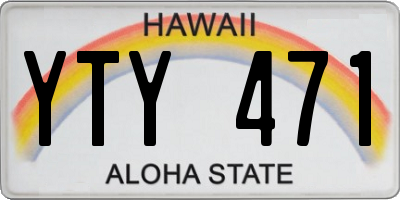 HI license plate YTY471